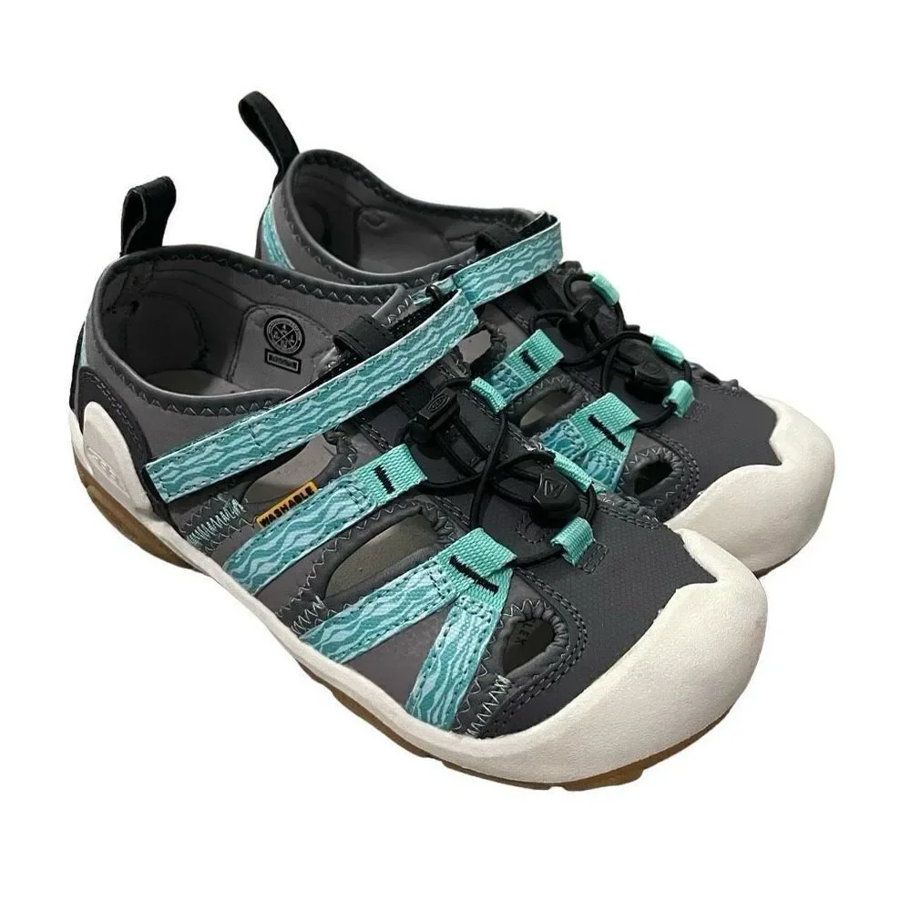 KEEN Knotch Creek Unisex Gray/Blue Washable Waterproof Sandals Size 4